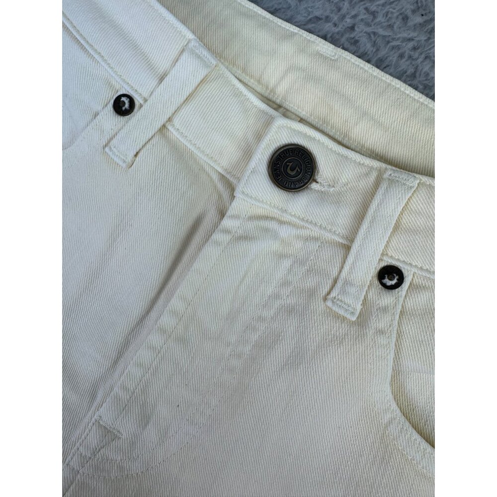 True Religion Womens Pale Yellow Denim Shorts NWT Size 24 Made In Italy - Picture 3 of 16